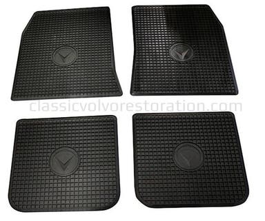 Ensemble de tapis et accessoires pour Volvo Amazon 1962-70, en caoutchouc noir