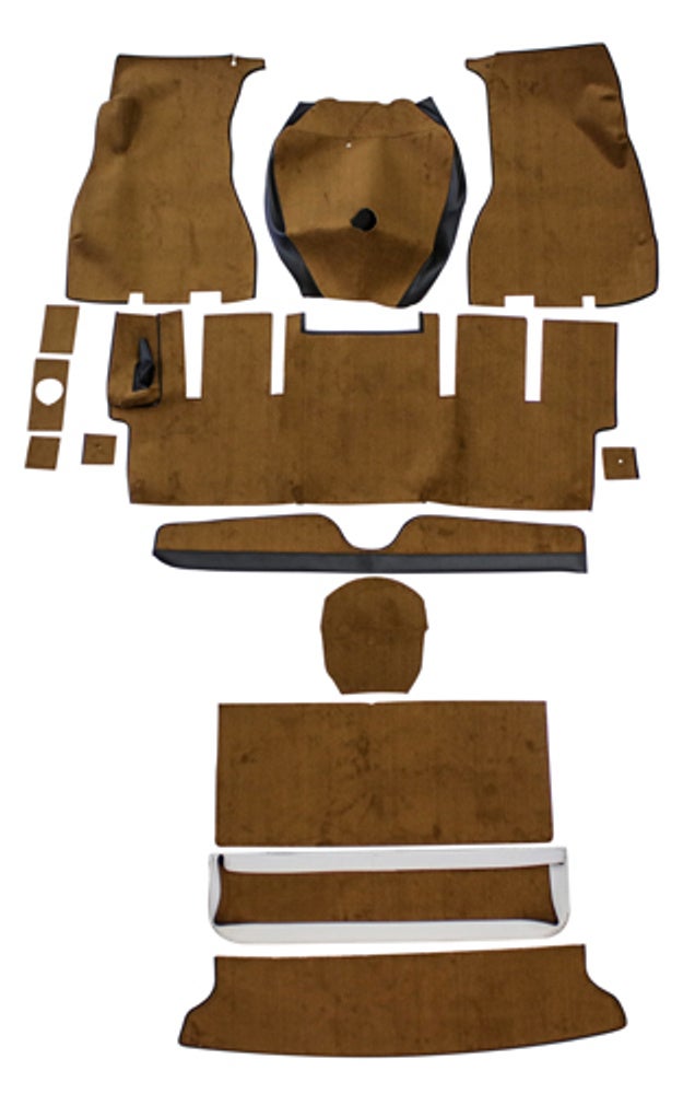 Jeu de tapis pour Volvo 1800E 1972, en tissu marron