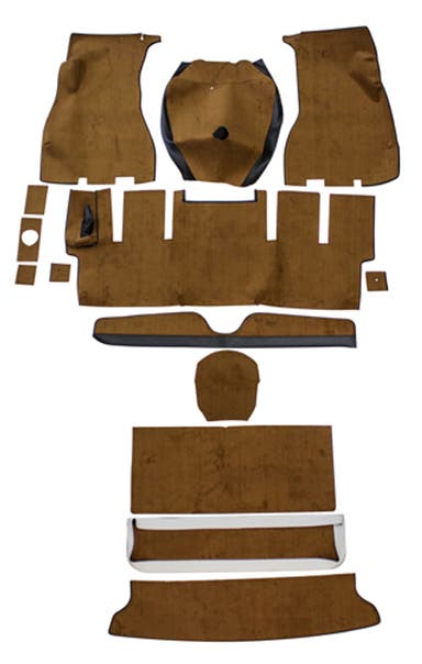 Jeu de tapis pour Volvo 1800E 1972, en tissu marron