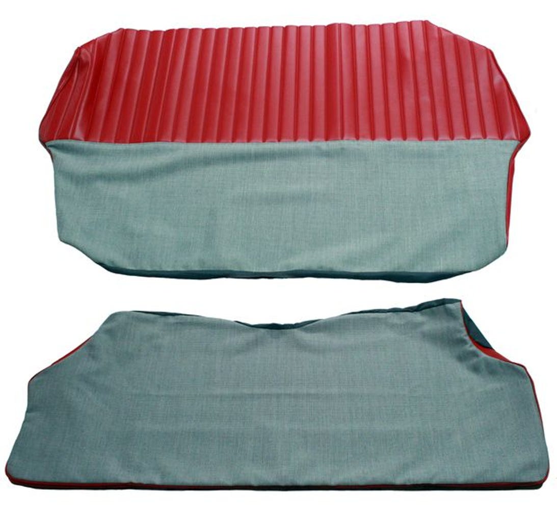 Sellerie de siège arrière pour Volvo 544A 1958-60 rouge/gris Option 1