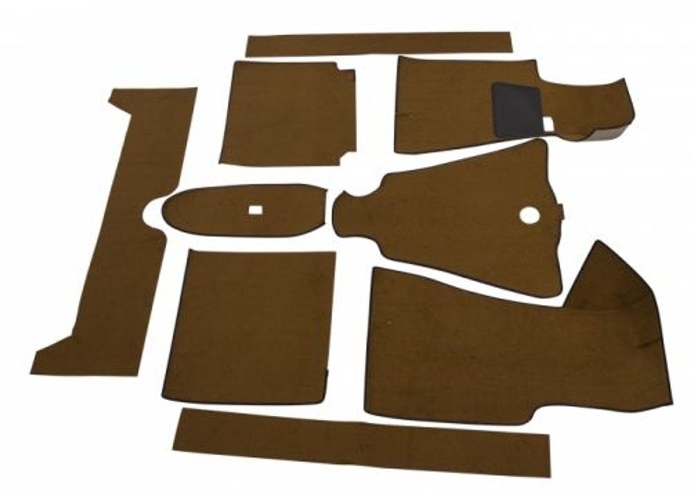 Jeu de tapis pour Volvo 140, -1971 avec levier de vitesses au volant, en tissu marron