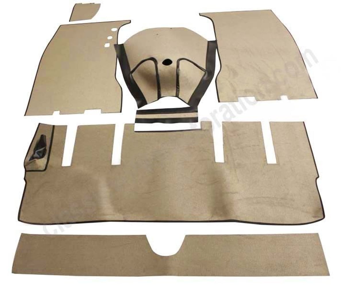 Jeu tapis textile feutre gris-beige