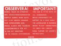 Décalcomanie alternateur 123GT