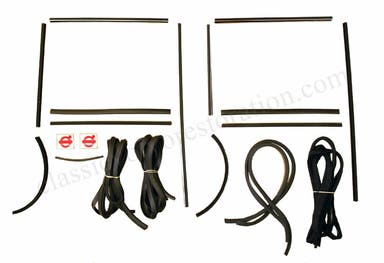 Kit de caoutchouc et de rails de guidage pour Volvo Amazon 4D avec bandes textiles
