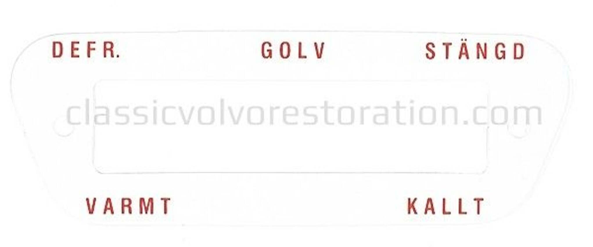 Autocollant commande chauffage