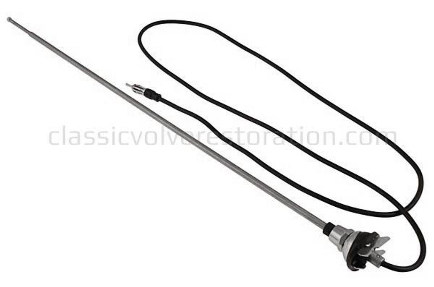Antenne télescopique universelle chromée à base ronde