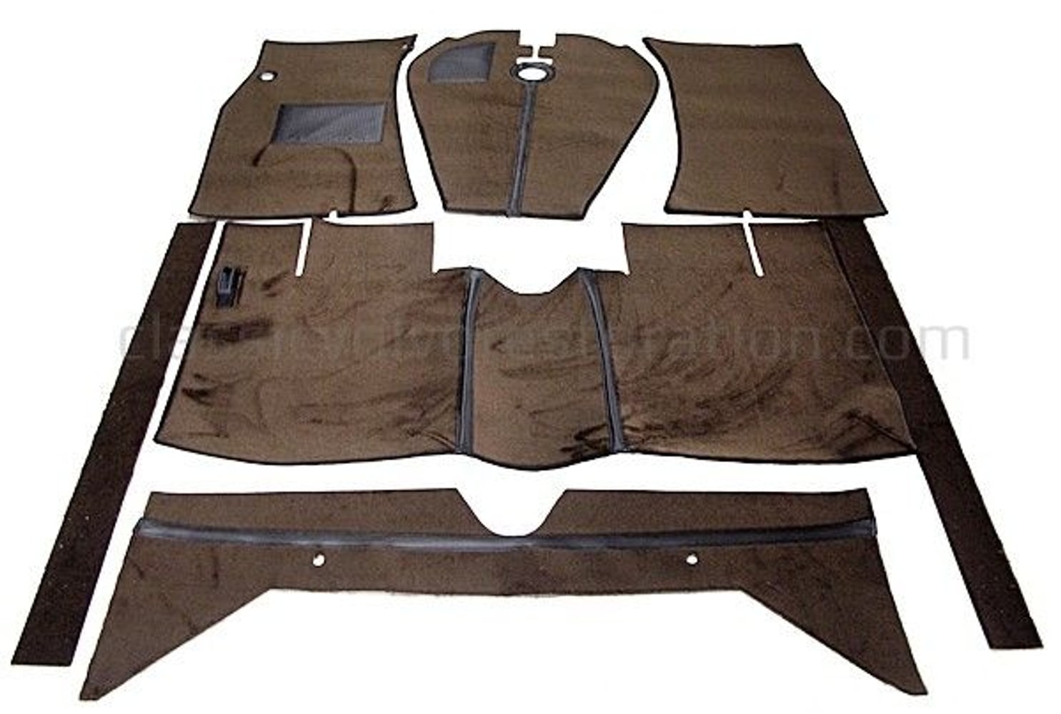 Jeu de tapis brun textile