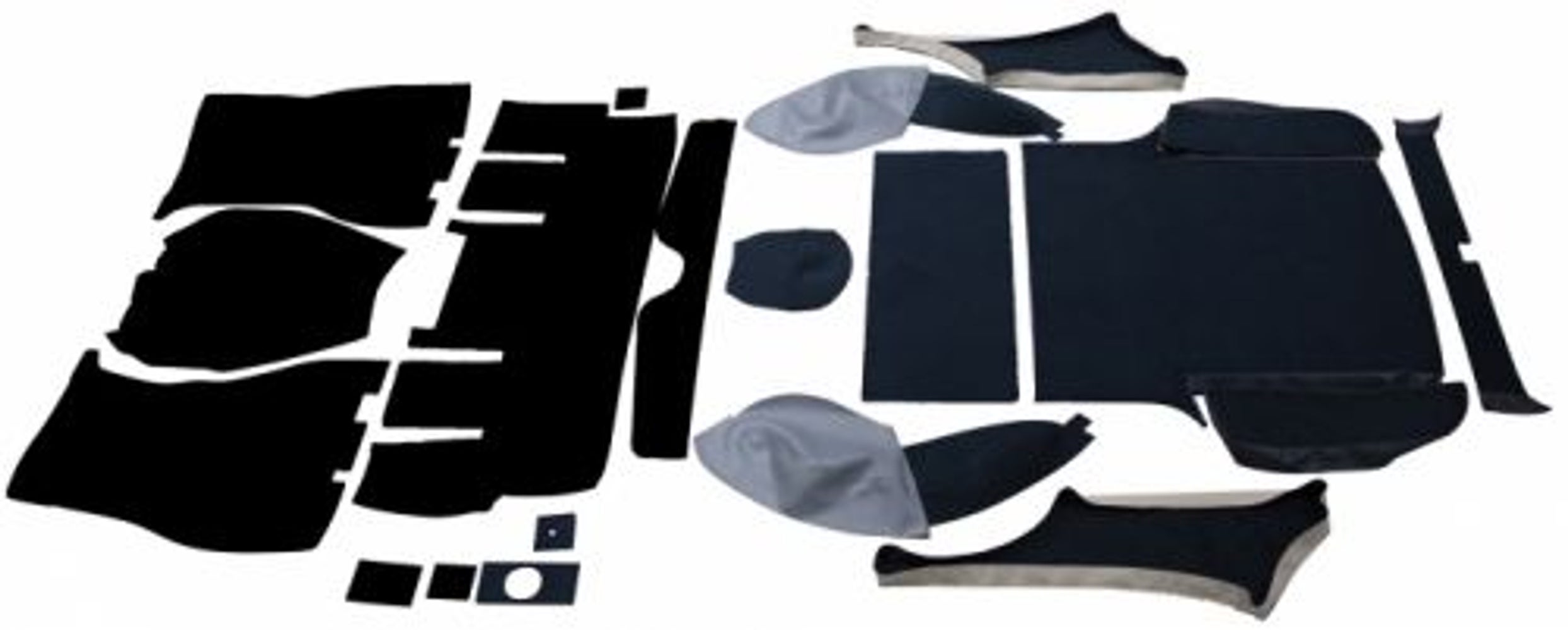 Jeu de tapis pour Volvo 1800ES, tissu bleu/bleu