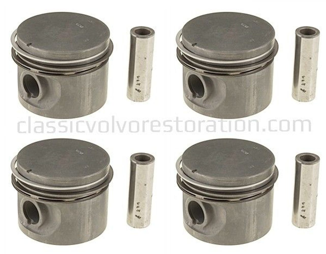 Jeu de pistons (4 pièces) avec segments pour Volvo B19, B20, B30 1974- 0,015" — bild 2 av 2