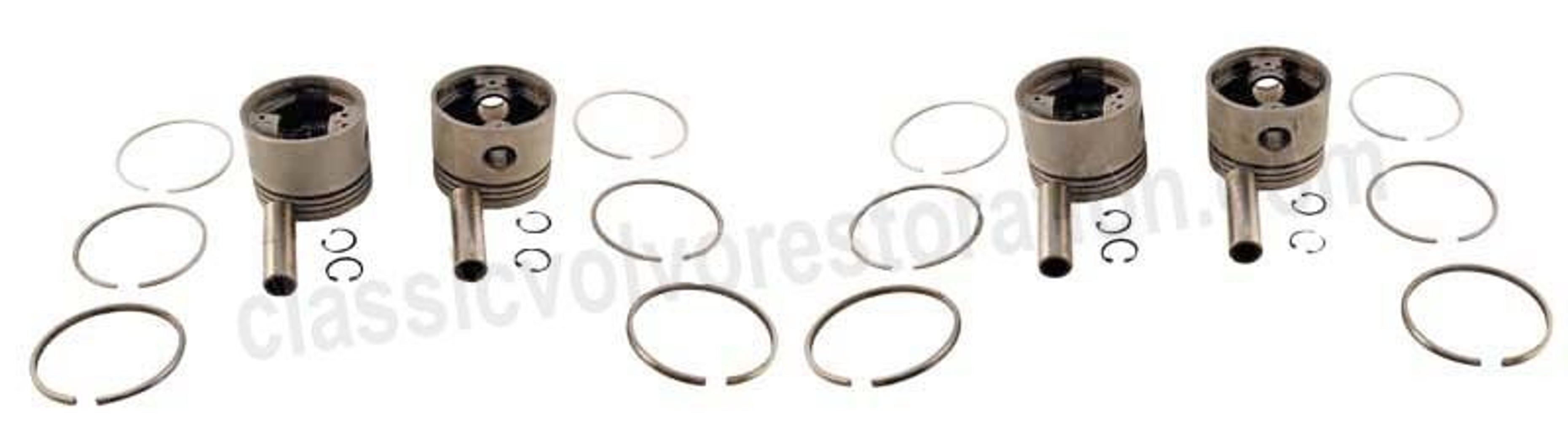 Jeu de pistons (4 pièces) avec segments pour Volvo B18 0,040"
