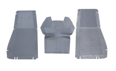Jeu de tapis avant pour Volvo PV544, Duett 1958-68, caoutchouc gris