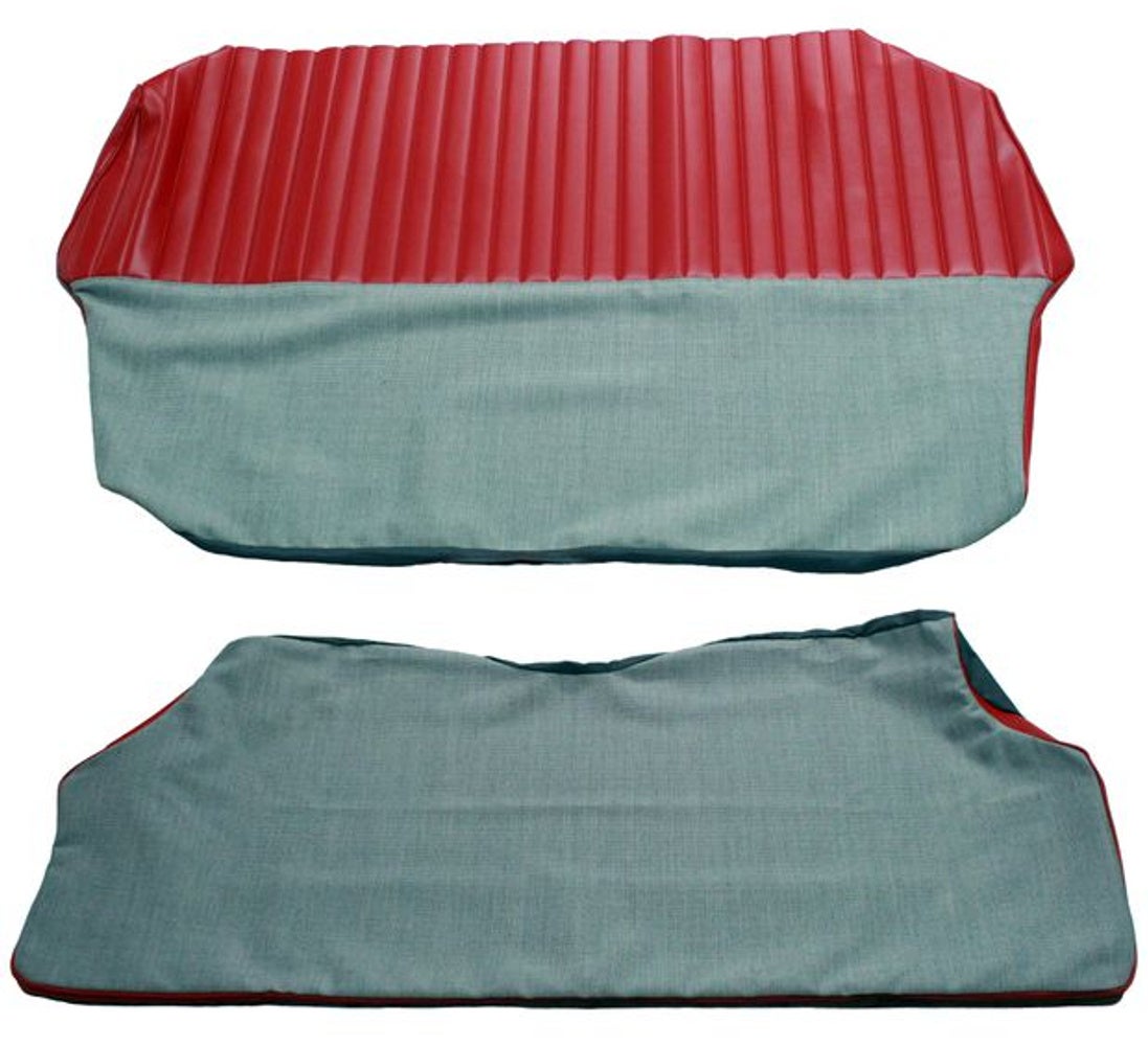Garniture de siège arrière pour Volvo PV544A 1958-60 rouge/gris Alt.2