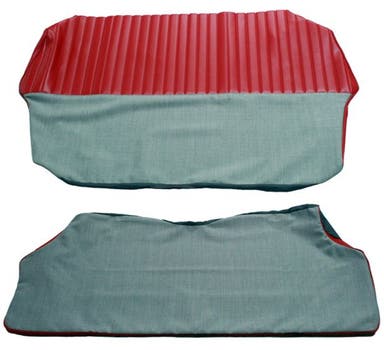Garniture de siège arrière pour Volvo PV544A 1958-60 rouge/gris Alt.2