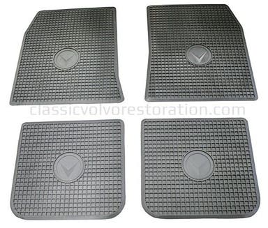 Ensemble de tapis et accessoires pour Volvo Amazon 1962-70, en caoutchouc gris