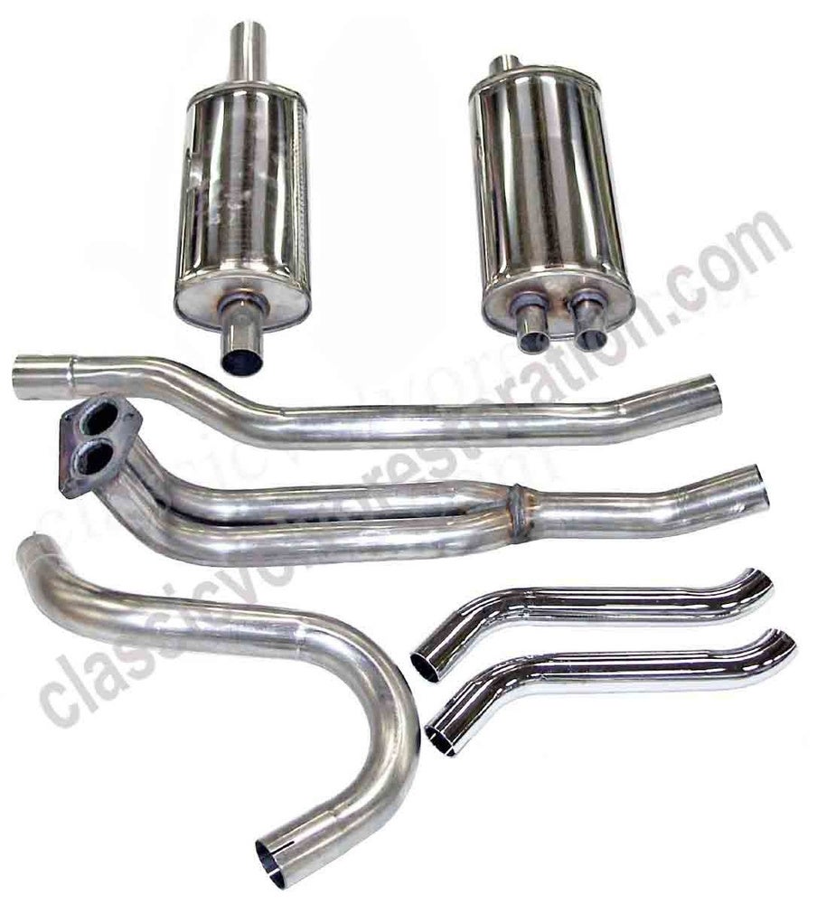 Système d'échappement double tuyau 2" en acier inoxydable pour Volvo 1800, 1966-69 (1970-73)