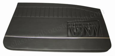Panneaux de porte avant pour Volvo Amazon 2 portes 1965, noirs, avec large baguette chromée