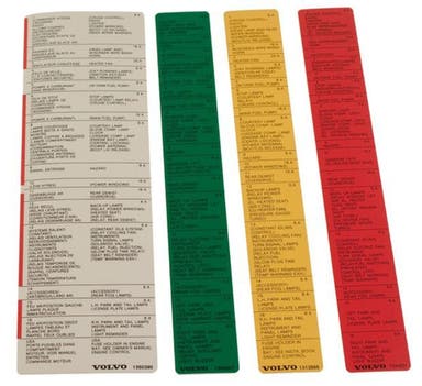 Jeu d'autocollants pour Volvo 240, 245, 260, 262, 265, 265 1979-84 (texte français et anglais)