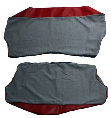 Garniture de siège arrière pour Volvo PV544A 1958-60 rouge/gris Alt.1