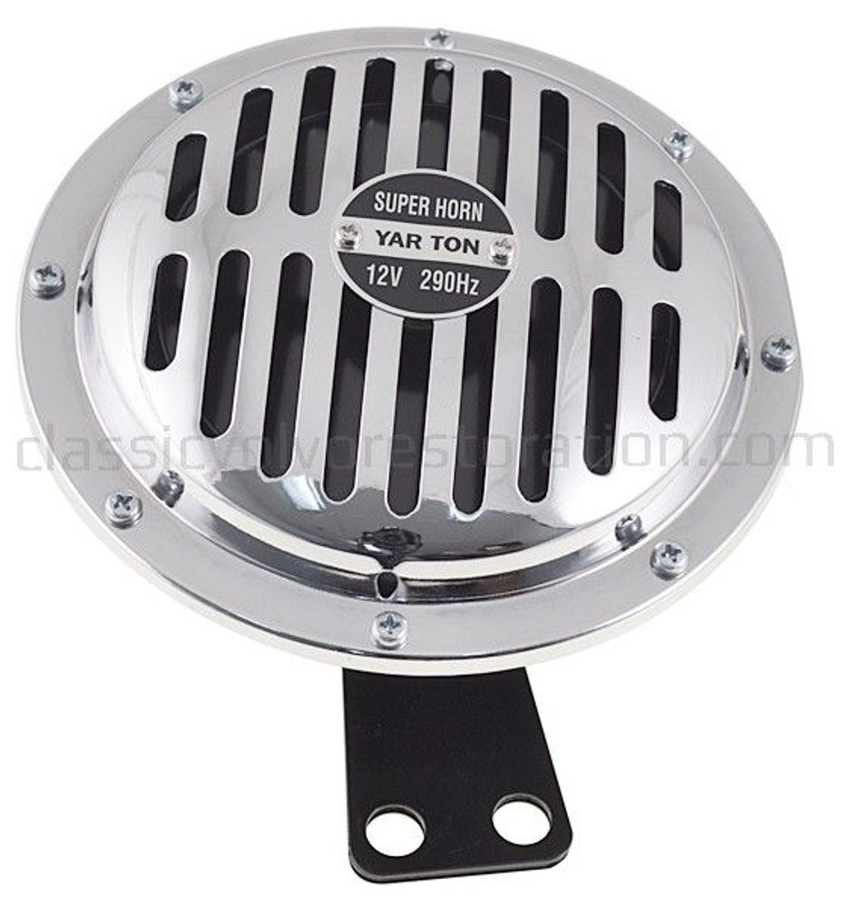 Klaxon universel chromé 12 V 150 mm