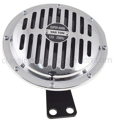 Klaxon universel chromé 12 V 150 mm