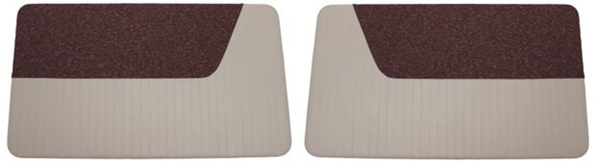 Panneau porte rouge/gris tissu