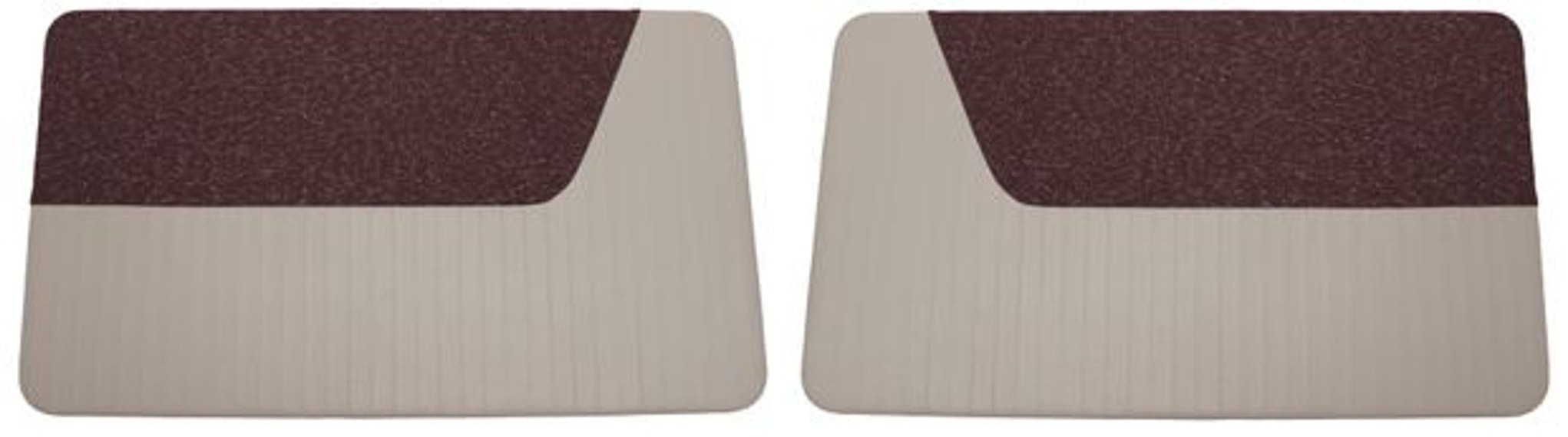 Panneau porte rouge/gris tissu