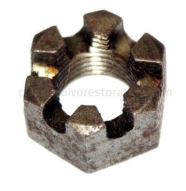 Écrou de couronne UNF 5/8-18x9/16" (14 mm) pour freins avant Volvo Amazon et Amazon Kombi