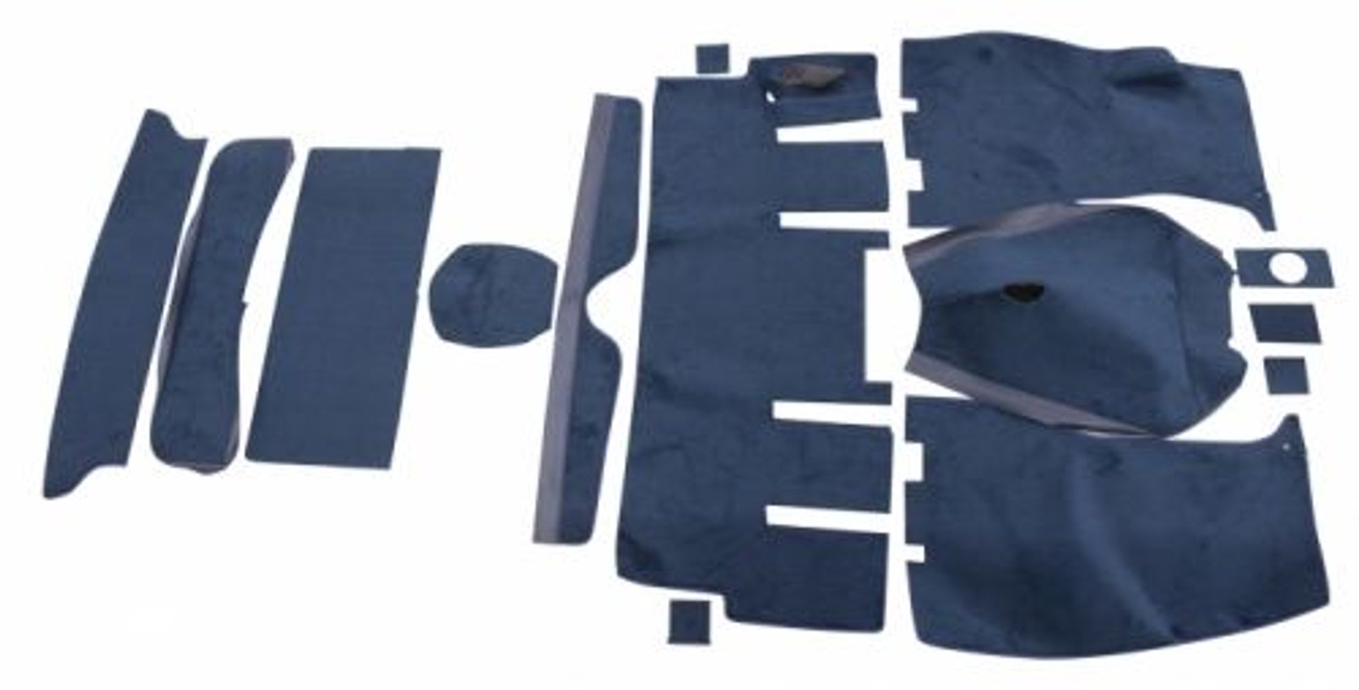 Jeu de tapis bleu textile